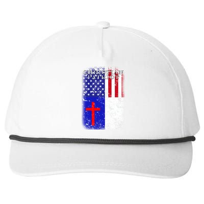 American Christian Patriot Red Cross Snapback Five-Panel Rope Hat