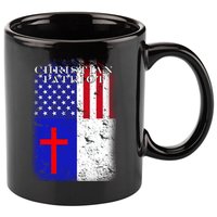 American Christian Patriot Red Cross 11oz C Handle Ceramic Mug