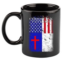 American Christian Patriot Red Cross 11oz C Handle Ceramic Mug