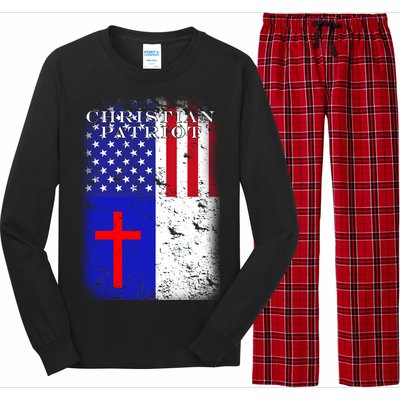 American Christian Patriot Red Cross Long Sleeve Pajama Set