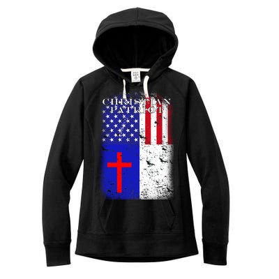 American Christian Patriot Red Cross Women's Fleece Hoodie