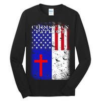 American Christian Patriot Red Cross Tall Long Sleeve T-Shirt