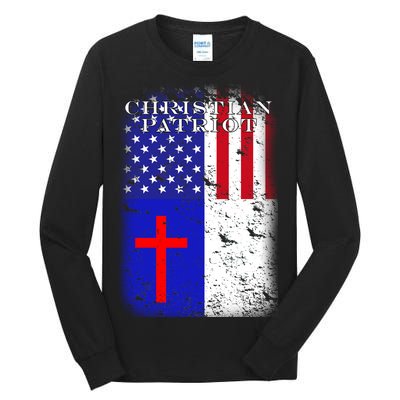 American Christian Patriot Red Cross Tall Long Sleeve T-Shirt