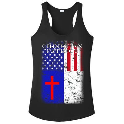 American Christian Patriot Red Cross Ladies PosiCharge Competitor Racerback Tank