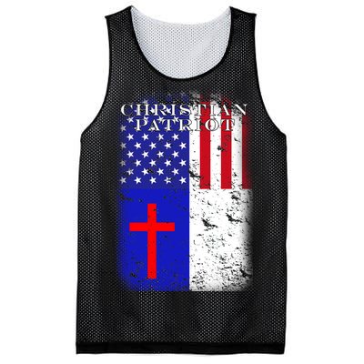 American Christian Patriot Red Cross Mesh Reversible Basketball Jersey Tank