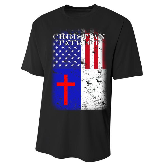 American Christian Patriot Red Cross Performance Sprint T-Shirt