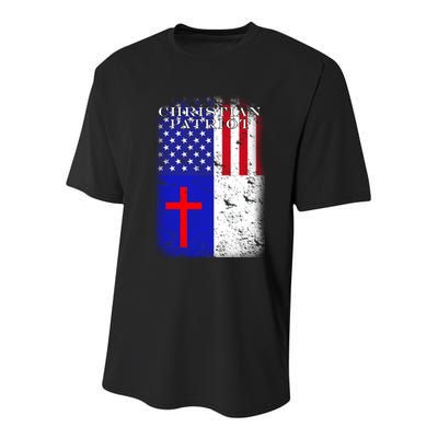 American Christian Patriot Red Cross Youth Performance Sprint T-Shirt
