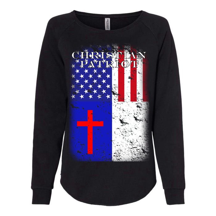 American Christian Patriot Red Cross Womens California Wash Sweatshirt