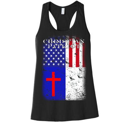 American Christian Patriot Red Cross Women's Racerback Tank