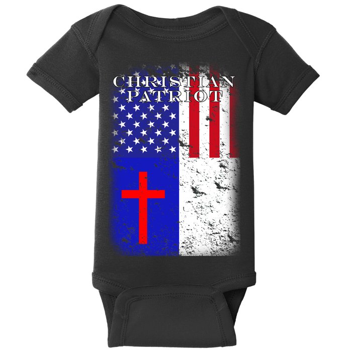 American Christian Patriot Red Cross Baby Bodysuit