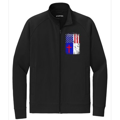 American Christian Patriot Red Cross Stretch Full-Zip Cadet Jacket