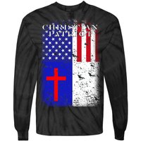 American Christian Patriot Red Cross Tie-Dye Long Sleeve Shirt