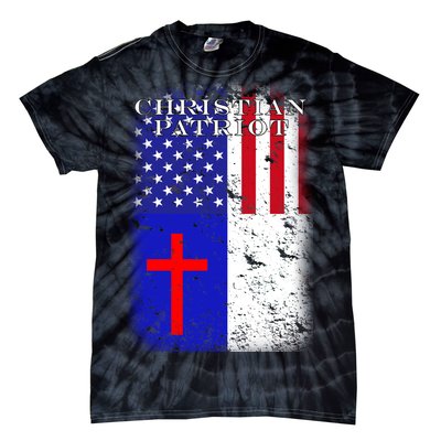 American Christian Patriot Red Cross Tie-Dye T-Shirt