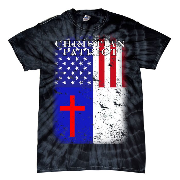 American Christian Patriot Red Cross Tie-Dye T-Shirt