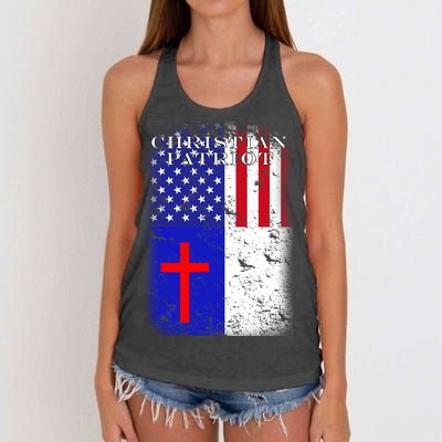 American Christian Patriot Red Cross Women's Knotted Racerback Tank