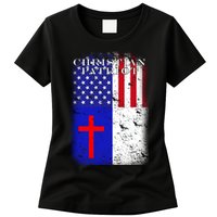 American Christian Patriot Red Cross Women's T-Shirt