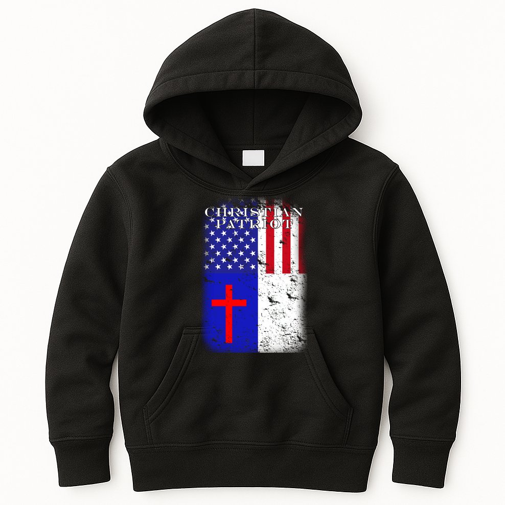 American Christian Patriot Red Cross Kids Hoodie