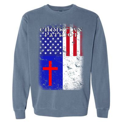 American Christian Patriot Red Cross Garment-Dyed Sweatshirt