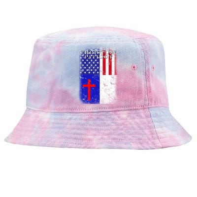 American Christian Patriot Red Cross Tie-Dyed Bucket Hat