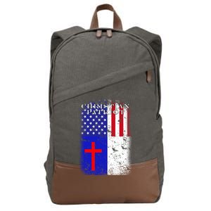 American Christian Patriot Red Cross Cotton Canvas Backpack