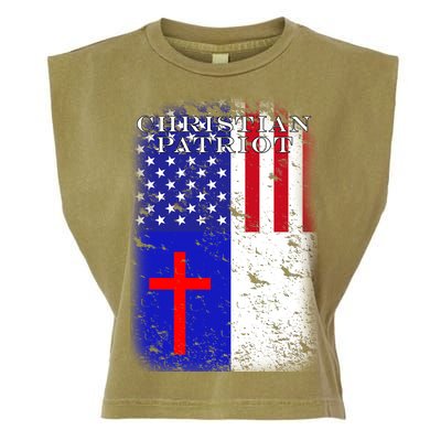 American Christian Patriot Red Cross Garment-Dyed Women's Muscle Tee