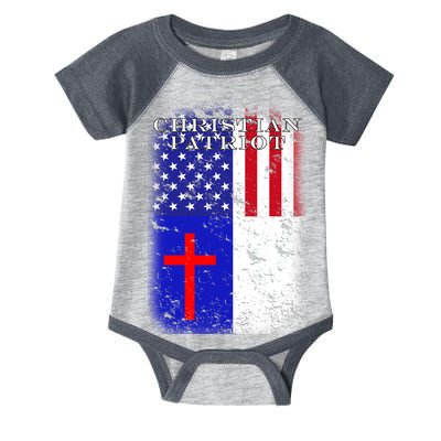 American Christian Patriot Red Cross Infant Baby Jersey Bodysuit