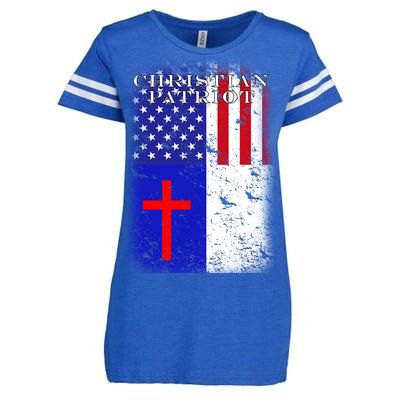 American Christian Patriot Red Cross Enza Ladies Jersey Football T-Shirt