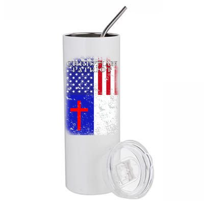 American Christian Patriot Red Cross Stainless Steel Tumbler