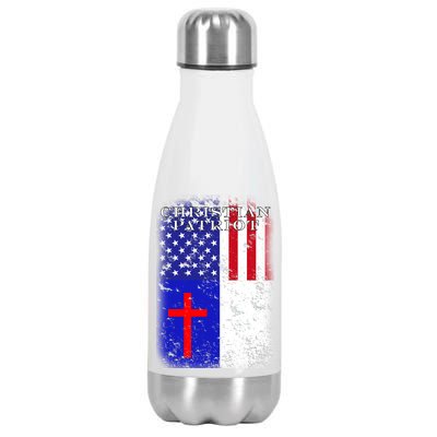 American Christian Patriot Red Cross Stainless Steel Insulated Water Bottle