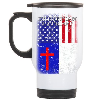 American Christian Patriot Red Cross Stainless Steel Travel Mug