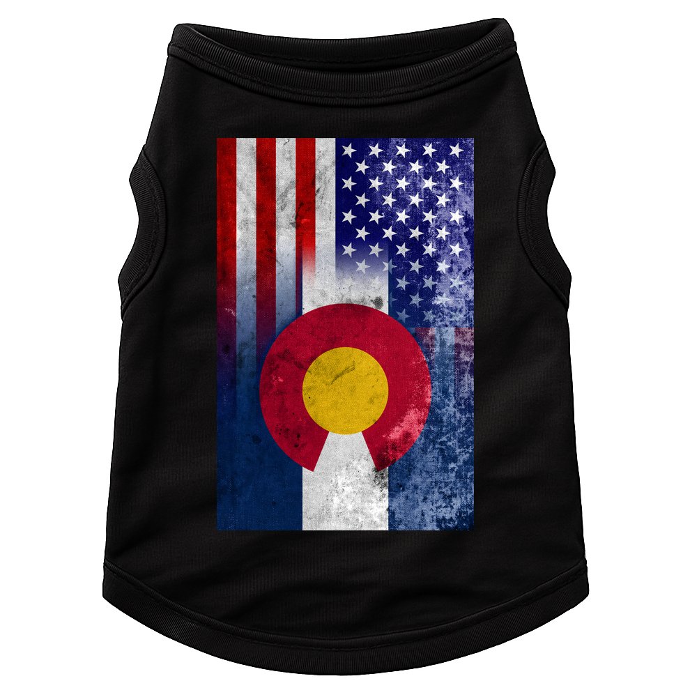 American Colorado Vintage USA Flag Doggie Tank
