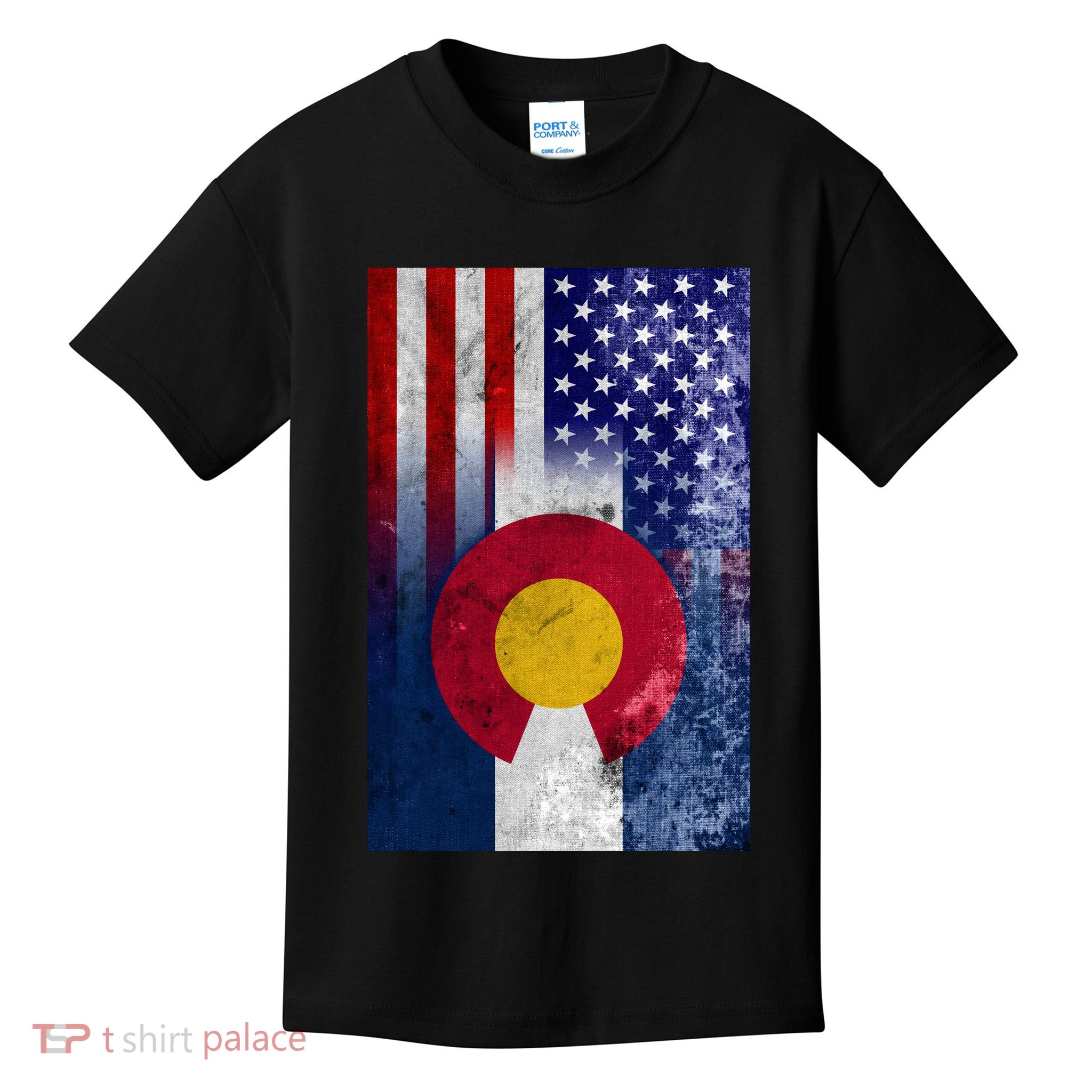 American Colorado Vintage USA Flag Kids T-Shirt