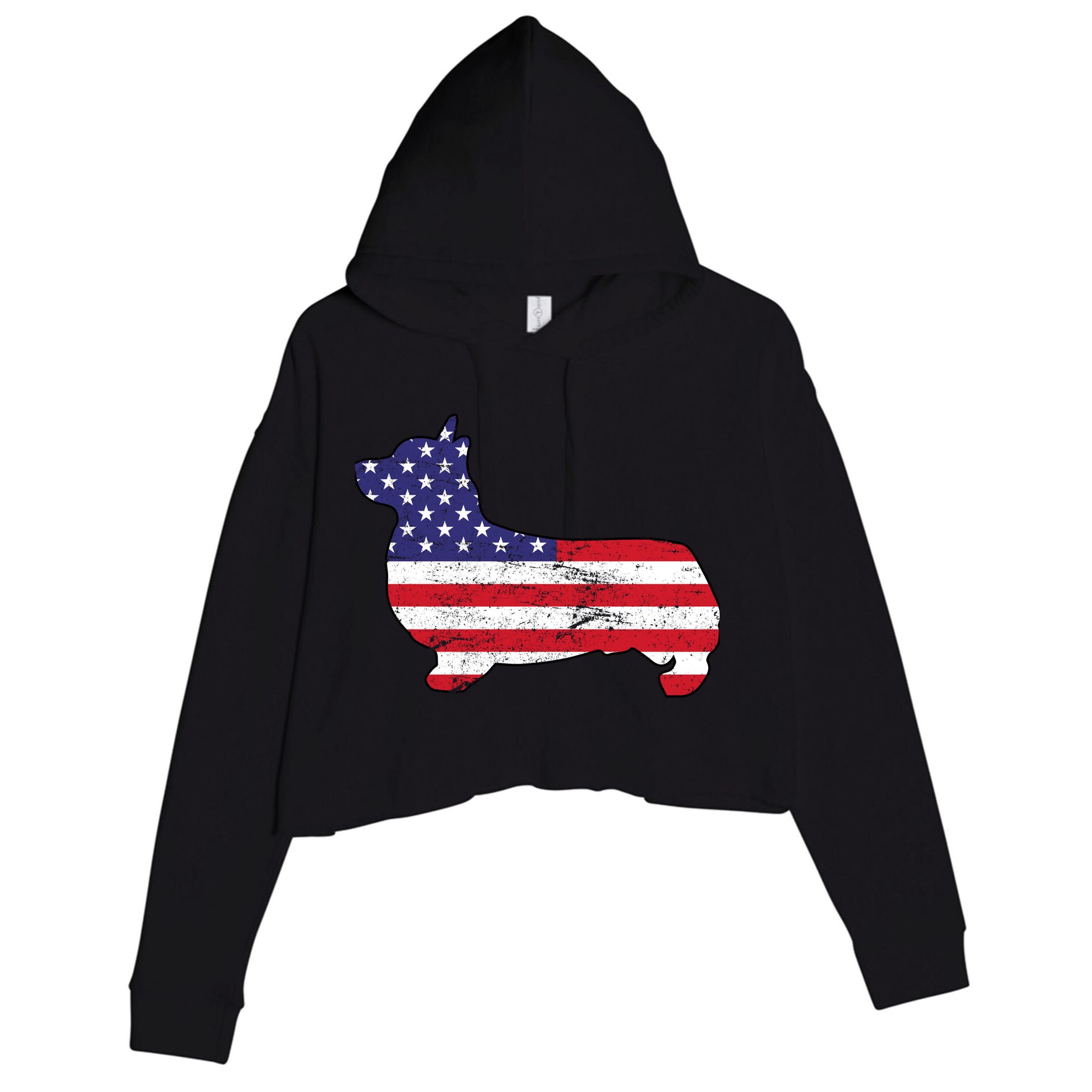 American Corgi Crop Fleece Hoodie