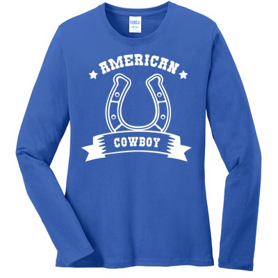 American Cowboy Vintage Ladies Long Sleeve Shirt