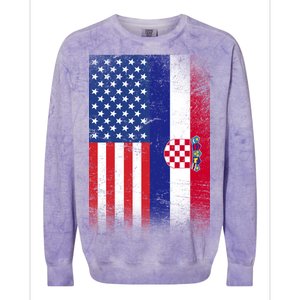 American Croatian Flag Croatia Pride Colorblast Crewneck Sweatshirt