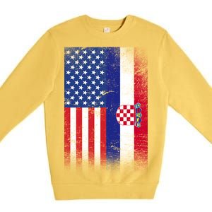 American Croatian Flag Croatia Pride Premium Crewneck Sweatshirt