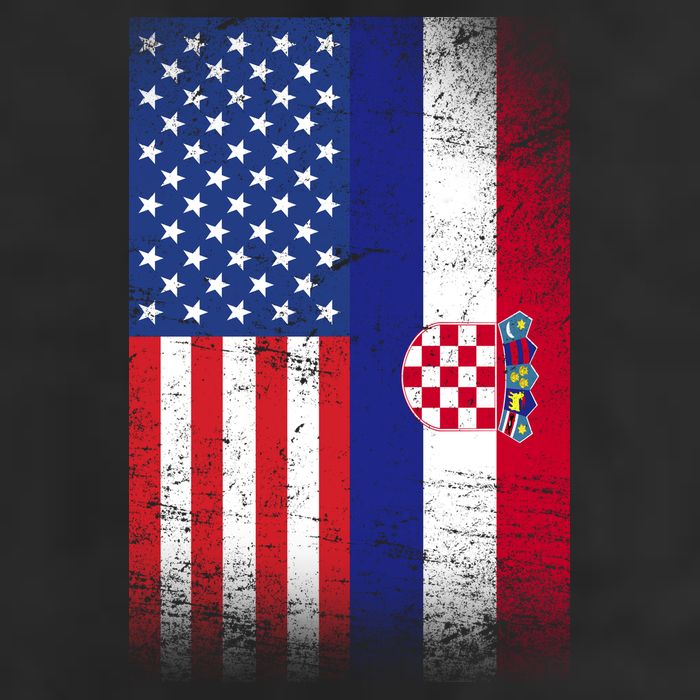 American Croatian Flag Croatia Pride 7 Panel Mesh Trucker Snapback Hat