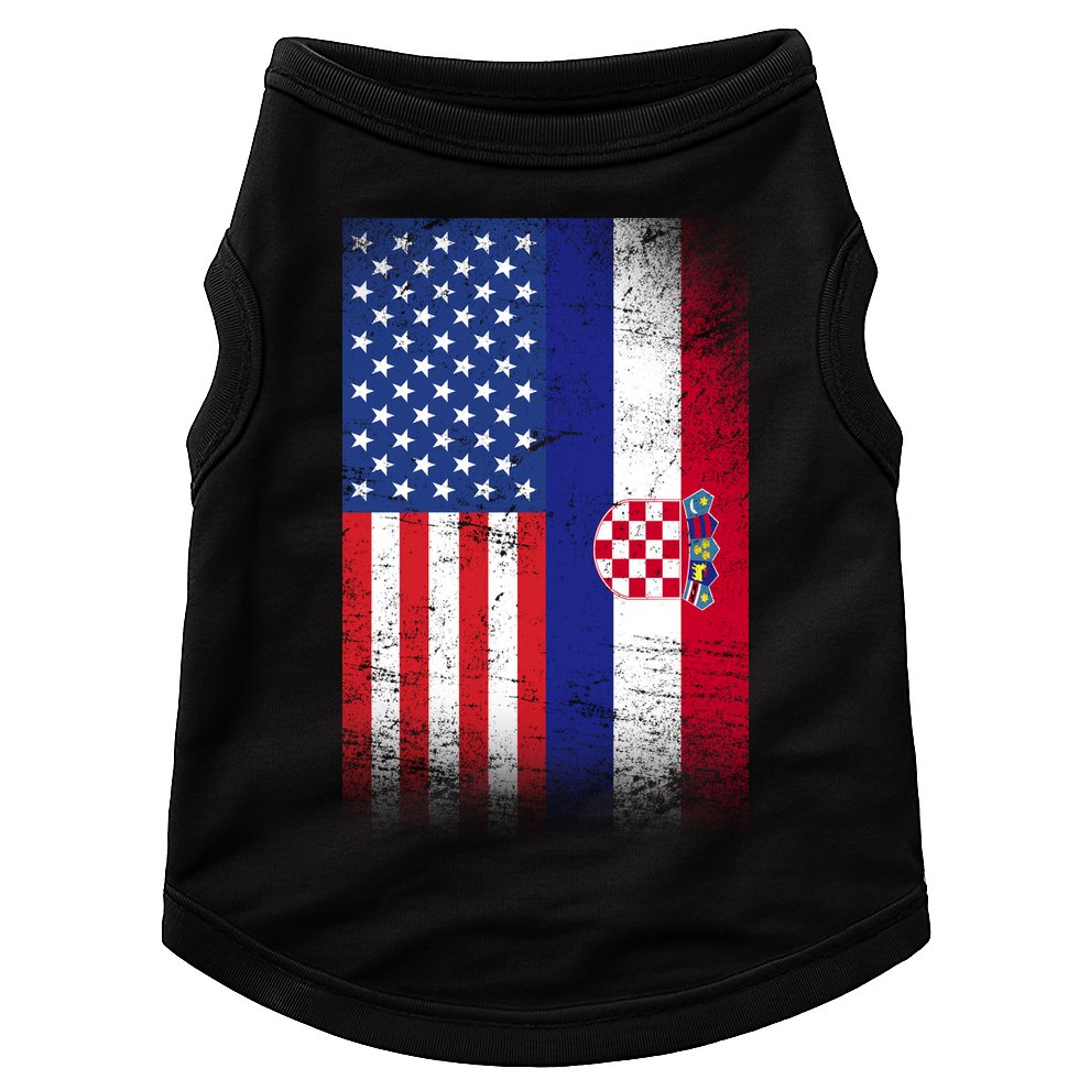 American Croatian Flag Croatia Pride Doggie Tank