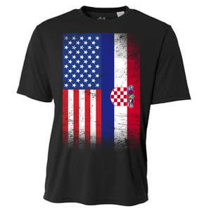 American Croatian Flag Croatia Pride Cooling Performance Crew T-Shirt