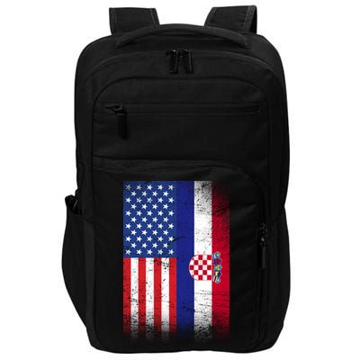 American Croatian Flag Croatia Pride Impact Tech Backpack