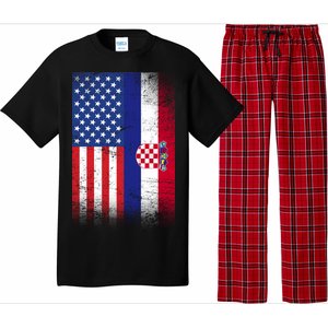 American Croatian Flag Croatia Pride Pajama Set