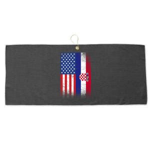 American Croatian Flag Croatia Pride Large Microfiber Waffle Golf Towel