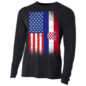 American Croatian Flag Croatia Pride Cooling Performance Long Sleeve Crew