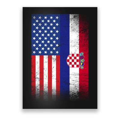 American Croatian Flag Croatia Pride Poster
