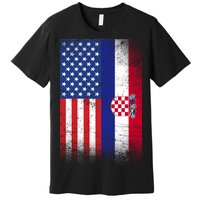 American Croatian Flag Croatia Pride Premium T-Shirt