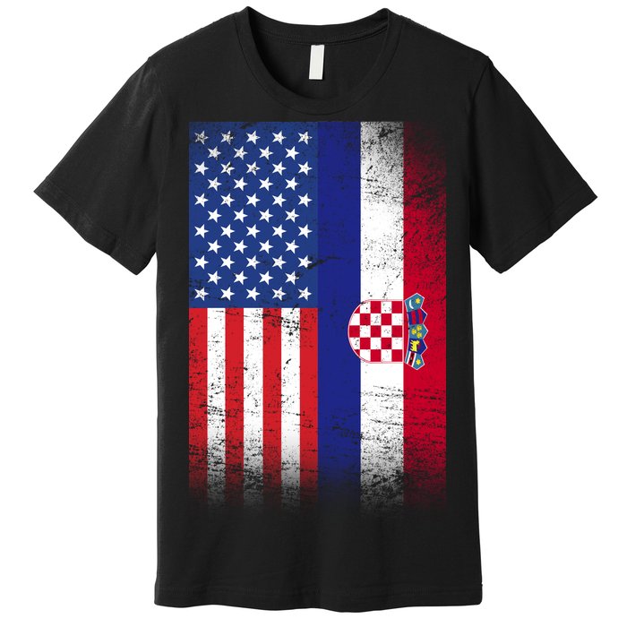 American Croatian Flag Croatia Pride Premium T-Shirt