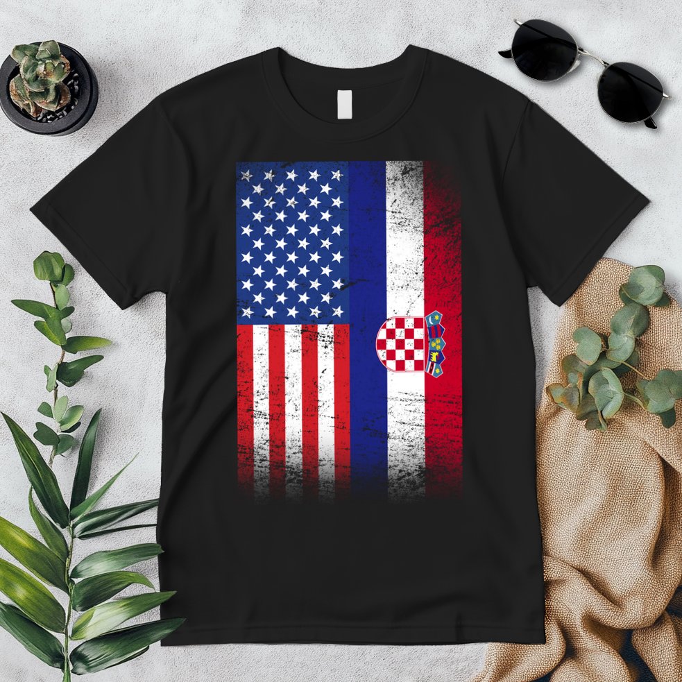 American Croatian Flag Croatia Pride Premium T-Shirt