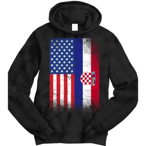 American Croatian Flag Croatia Pride Tie Dye Hoodie