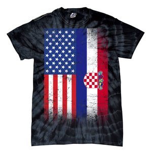 American Croatian Flag Croatia Pride Tie-Dye T-Shirt