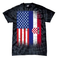 American Croatian Flag Croatia Pride Tie-Dye T-Shirt